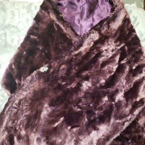Faux Fur Wrap with Vintage clasp